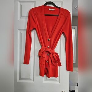 EUC TORY BURCH Sweater Cardigan XS Red-orange